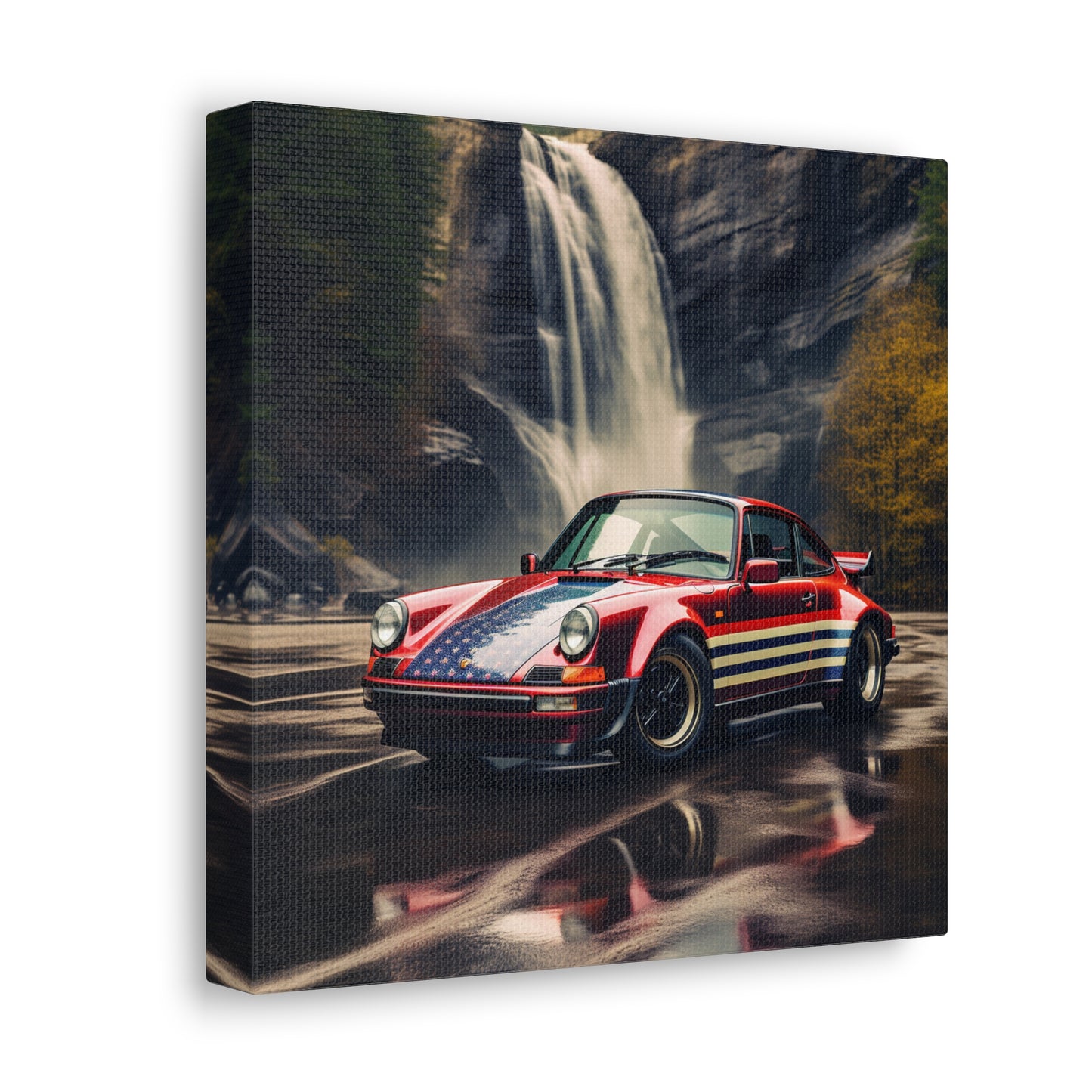 Canvas Gallery Wraps American Flag Porsche Abstract 1