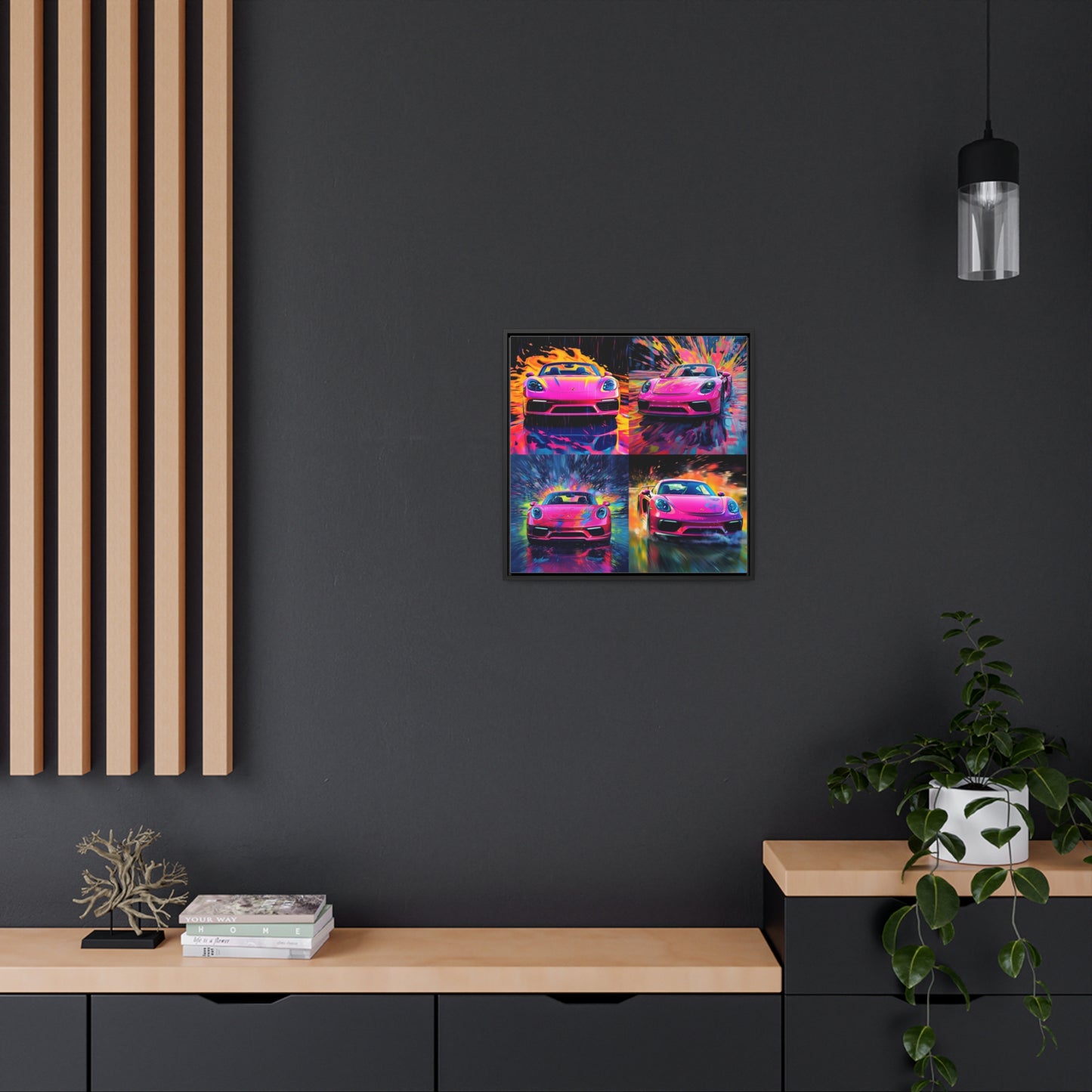 Gallery Canvas Wraps, Square Frame Pink Porsche water fusion 5