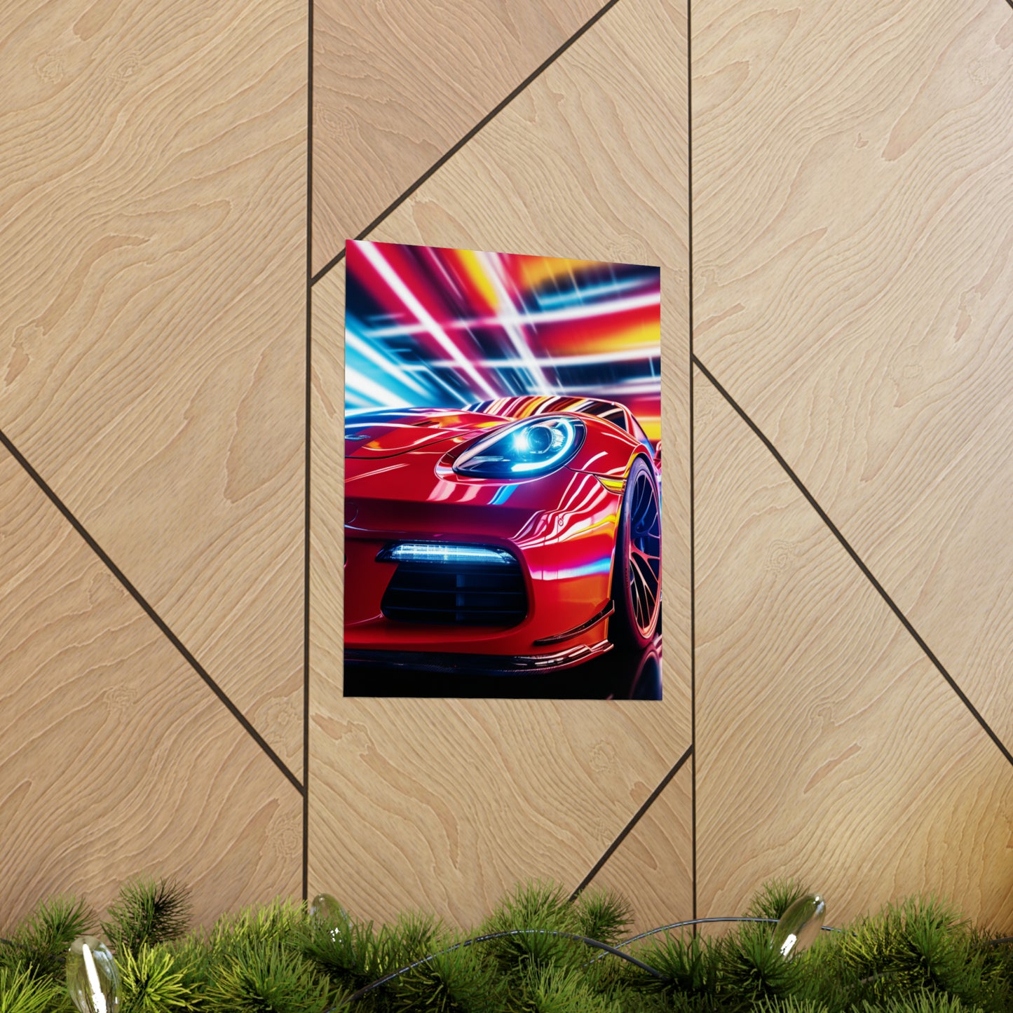 Premium Matte Vertical Posters Macro Flag Ferrari 1