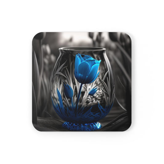 Corkwood Coaster Set Tulip Blue 3