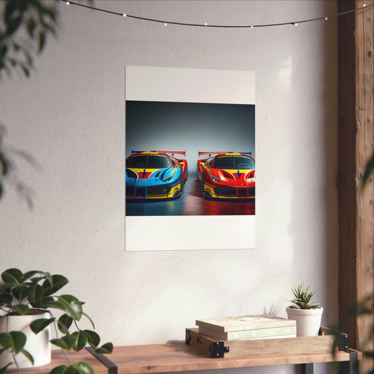 Premium Matte Vertical Posters Ferrari Red Blue 2