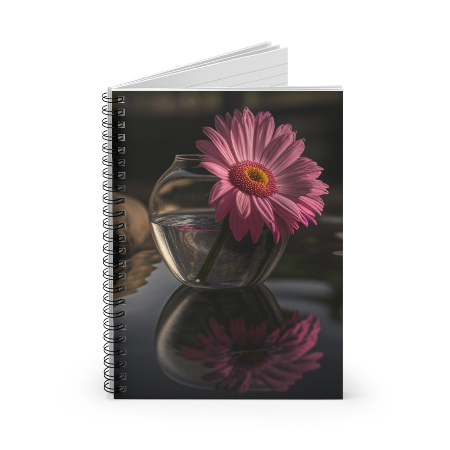 Spiral Notebook - Ruled Line Pink Daisy 2