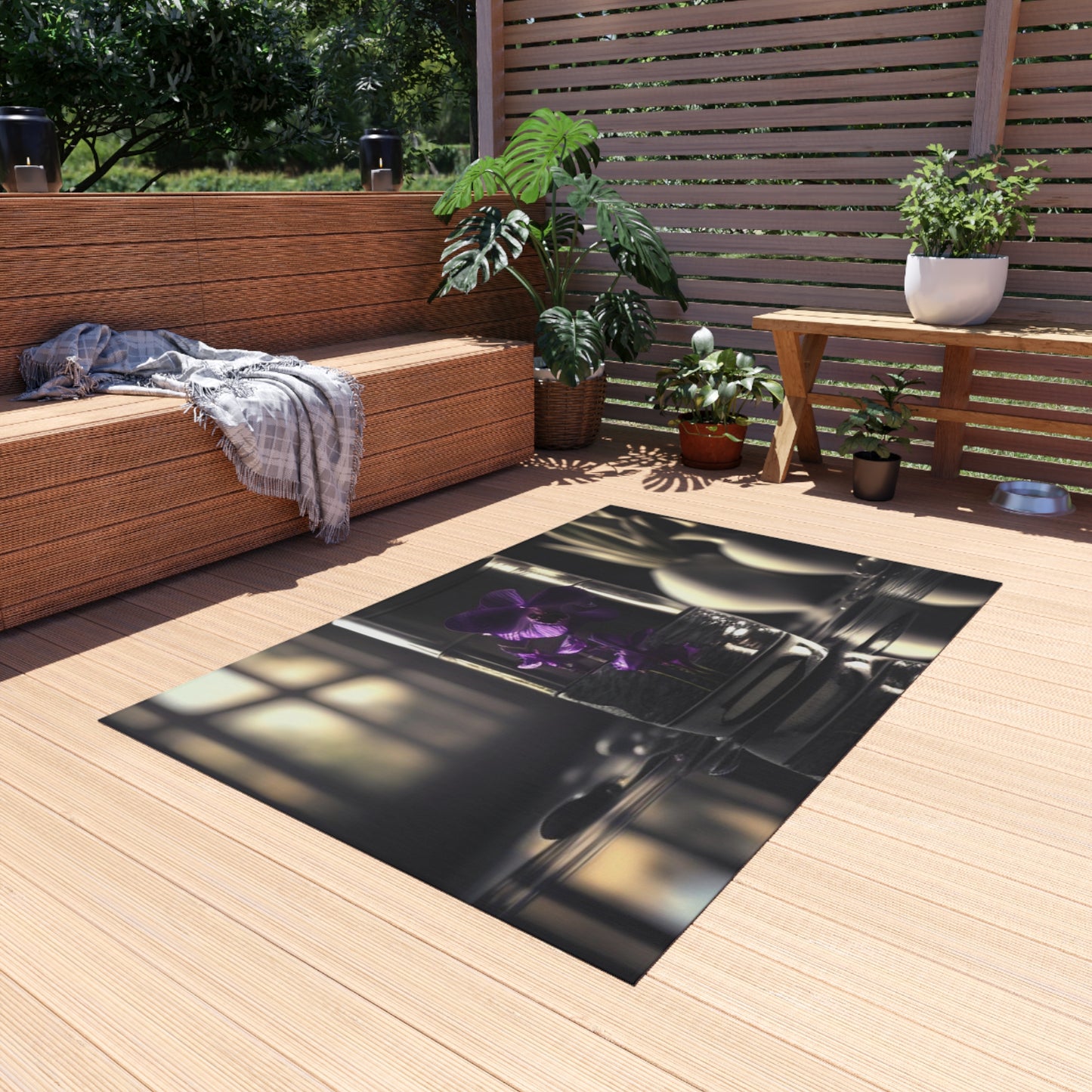 Outdoor Rug  Purple Orchid Glass vase 4