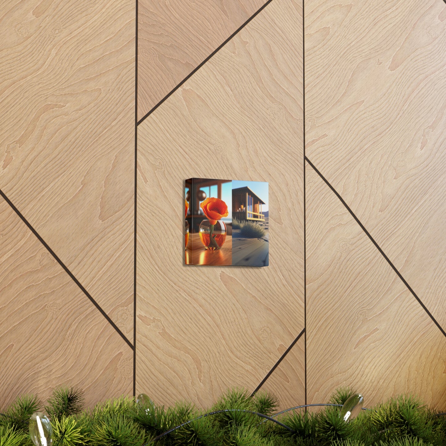 Canvas Gallery Wraps Poppy in a Glass Vase 3