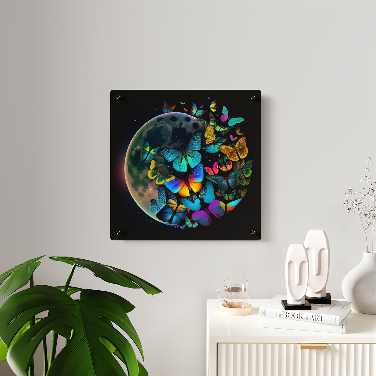 Acrylic Wall Art Panels Moon Butterfly 2