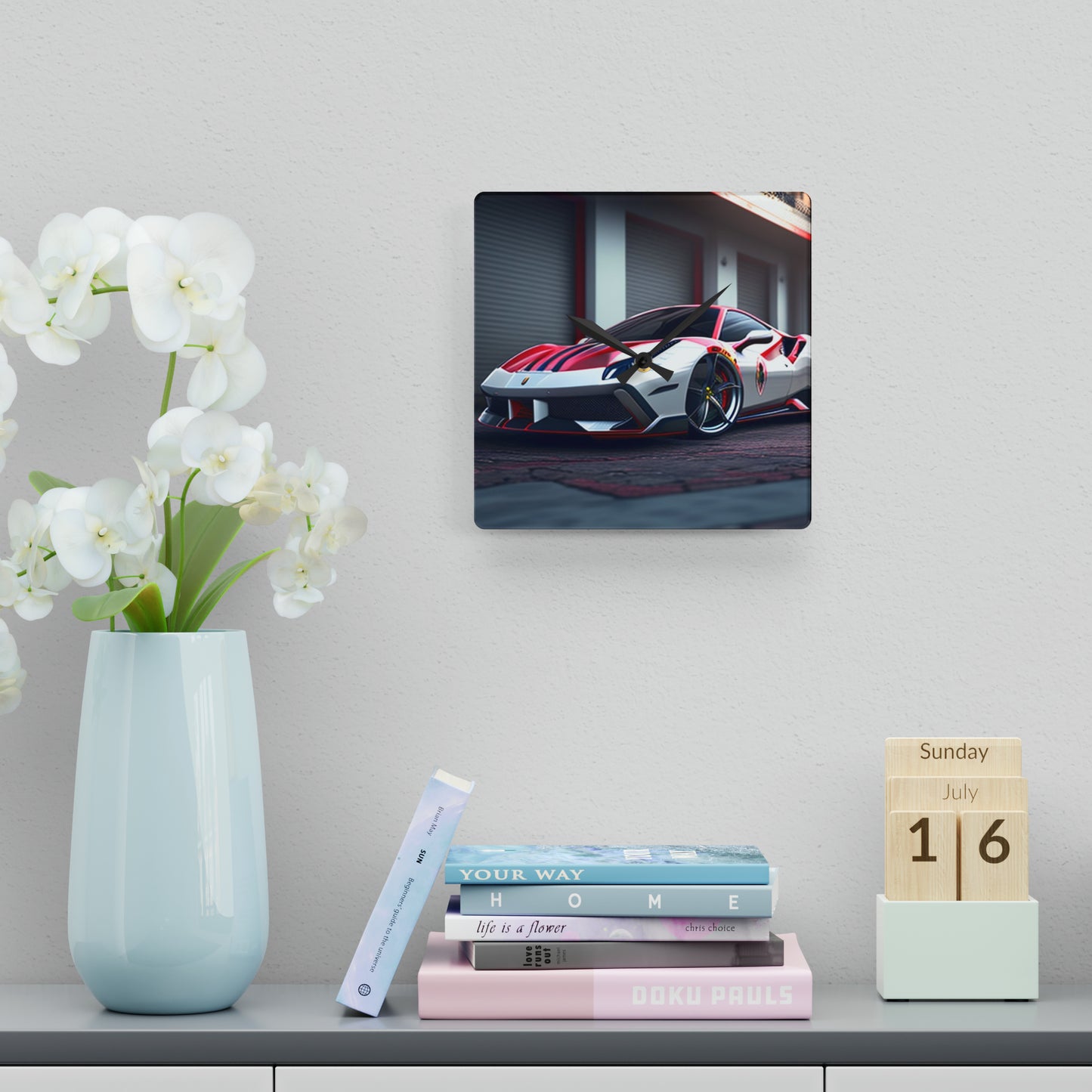 Acrylic Wall Clock Ferrari Hyper 3