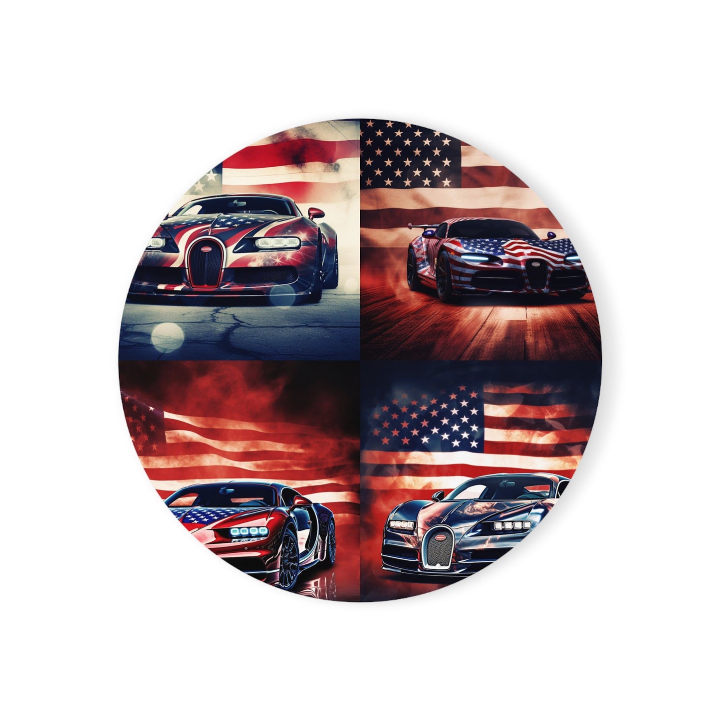 Cork Back Coaster Abstract American Flag Background Bugatti 5