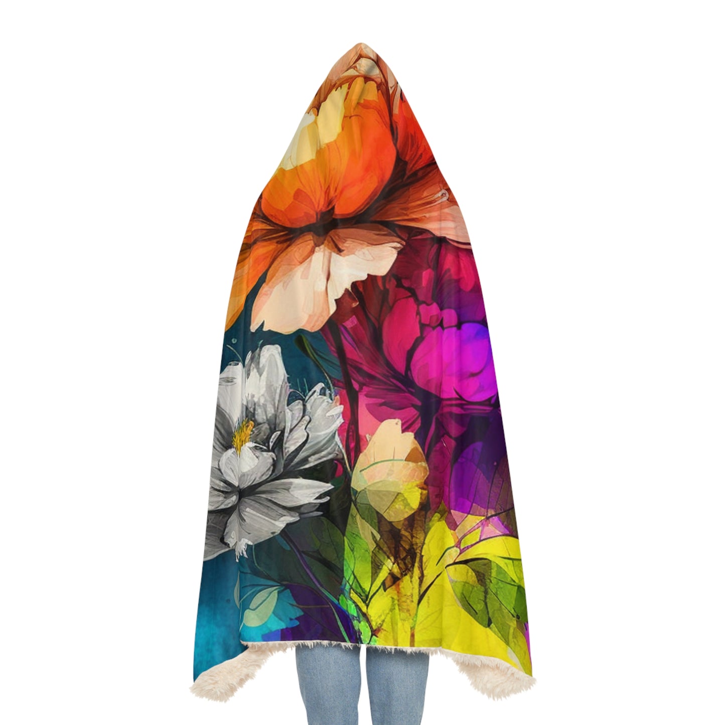 Snuggle Hooded Blanket Bright Spring Flowers 4