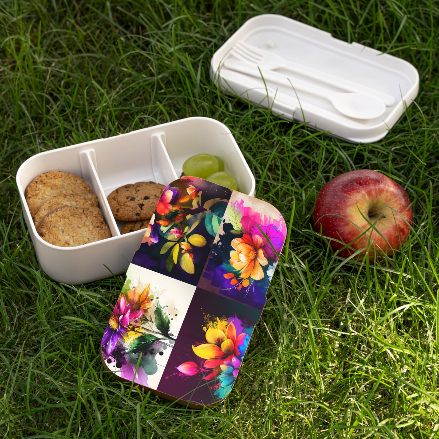 Bento Lunch Box Bright Spring Flowers 5