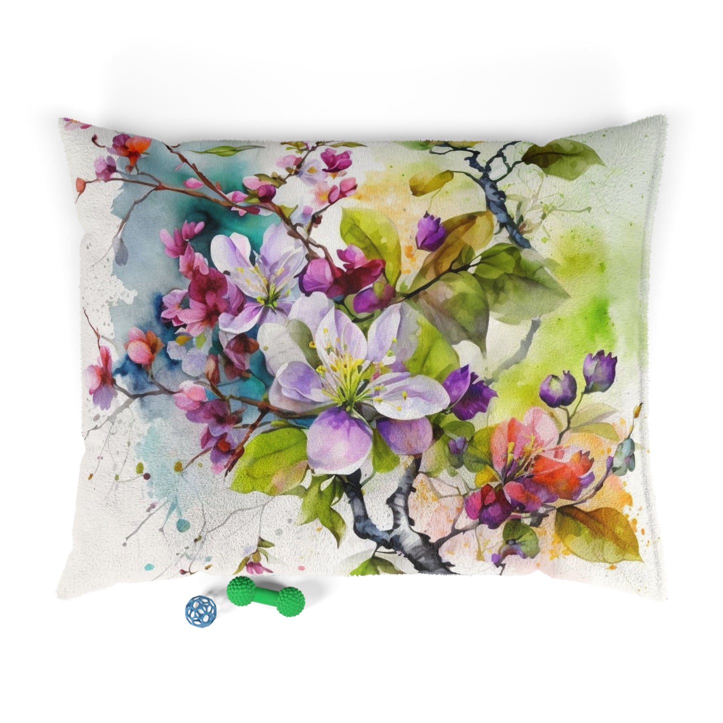 Pet Bed Mother Nature Bright Spring Colors Realistic Watercolor 4