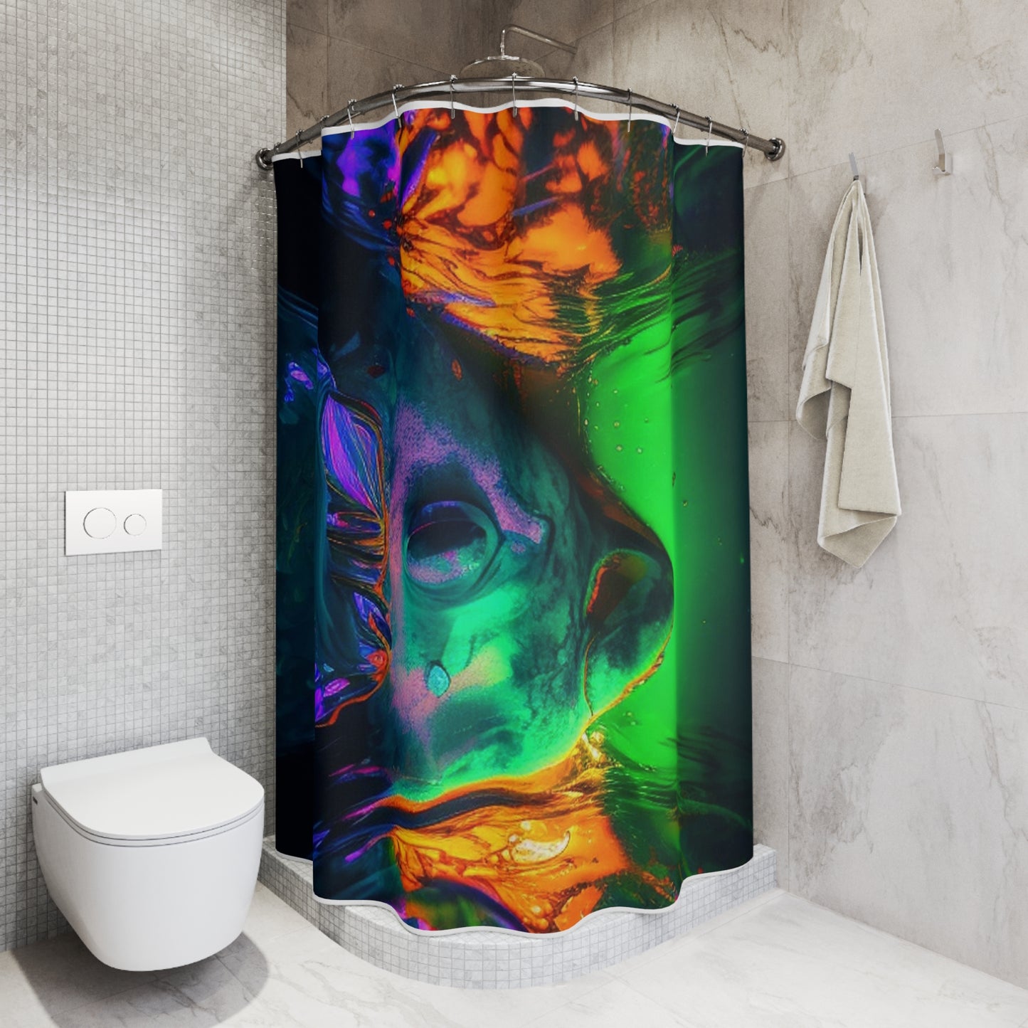 Polyester Shower Curtain Florescent Glow 1