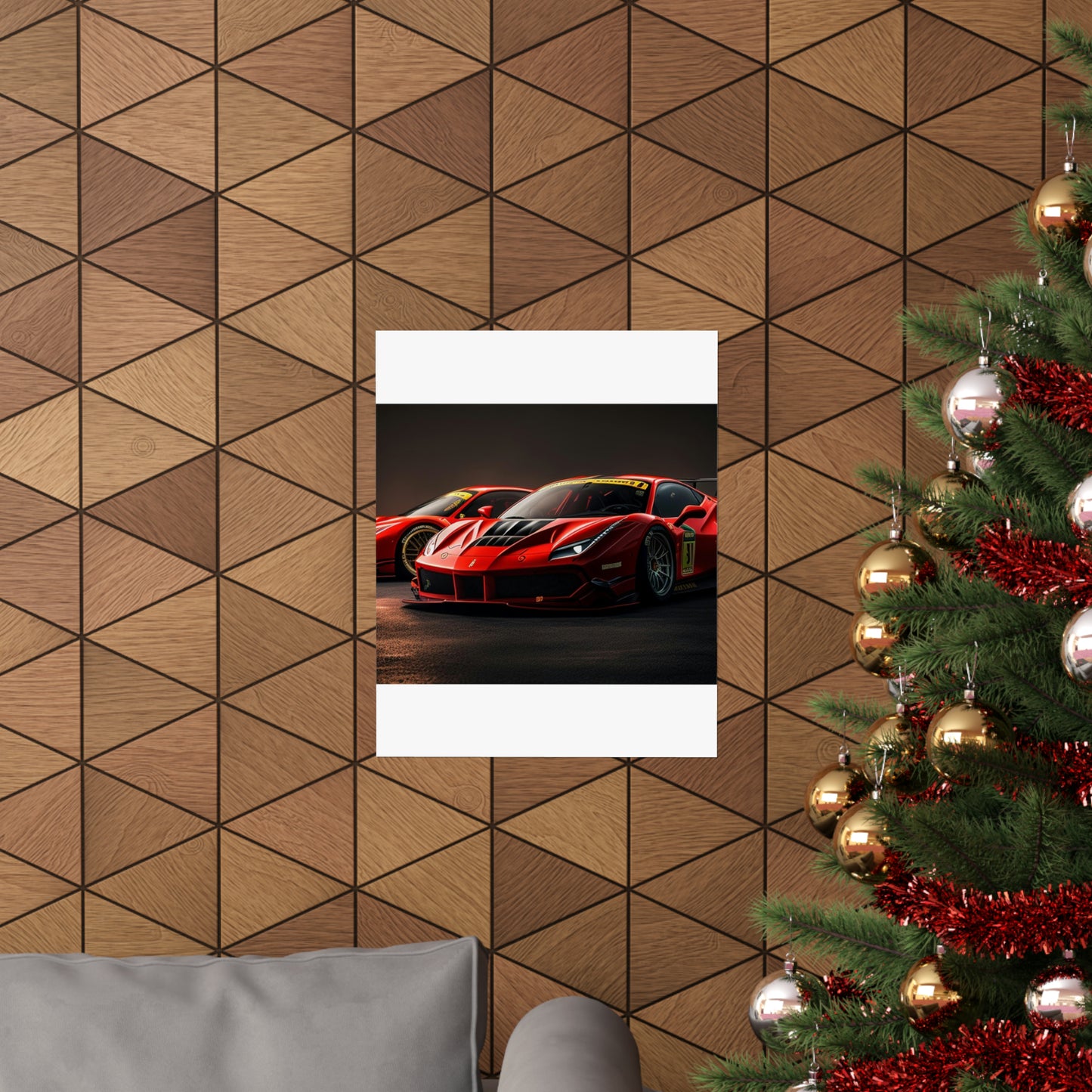 Premium Matte Vertical Posters Ferrari Red 4