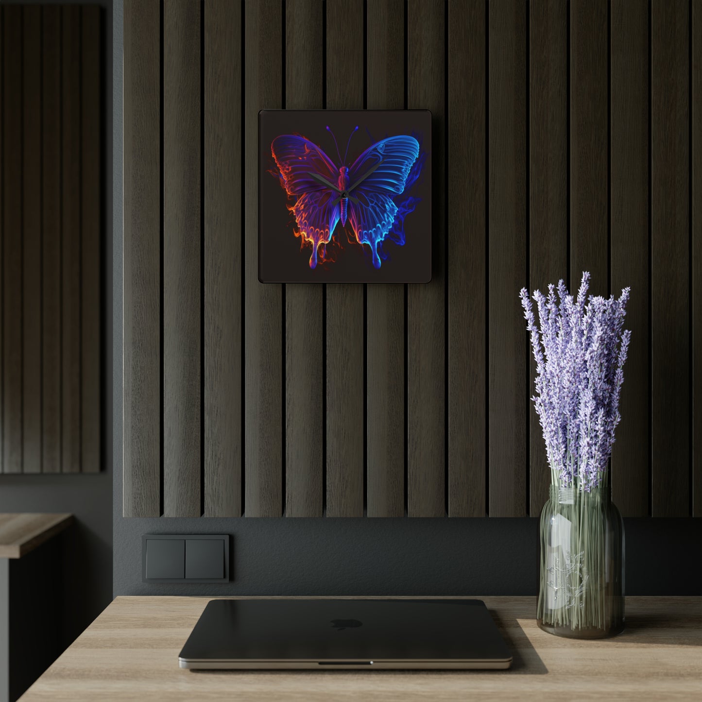 Acrylic Wall Clock Thermal Butterfly 1