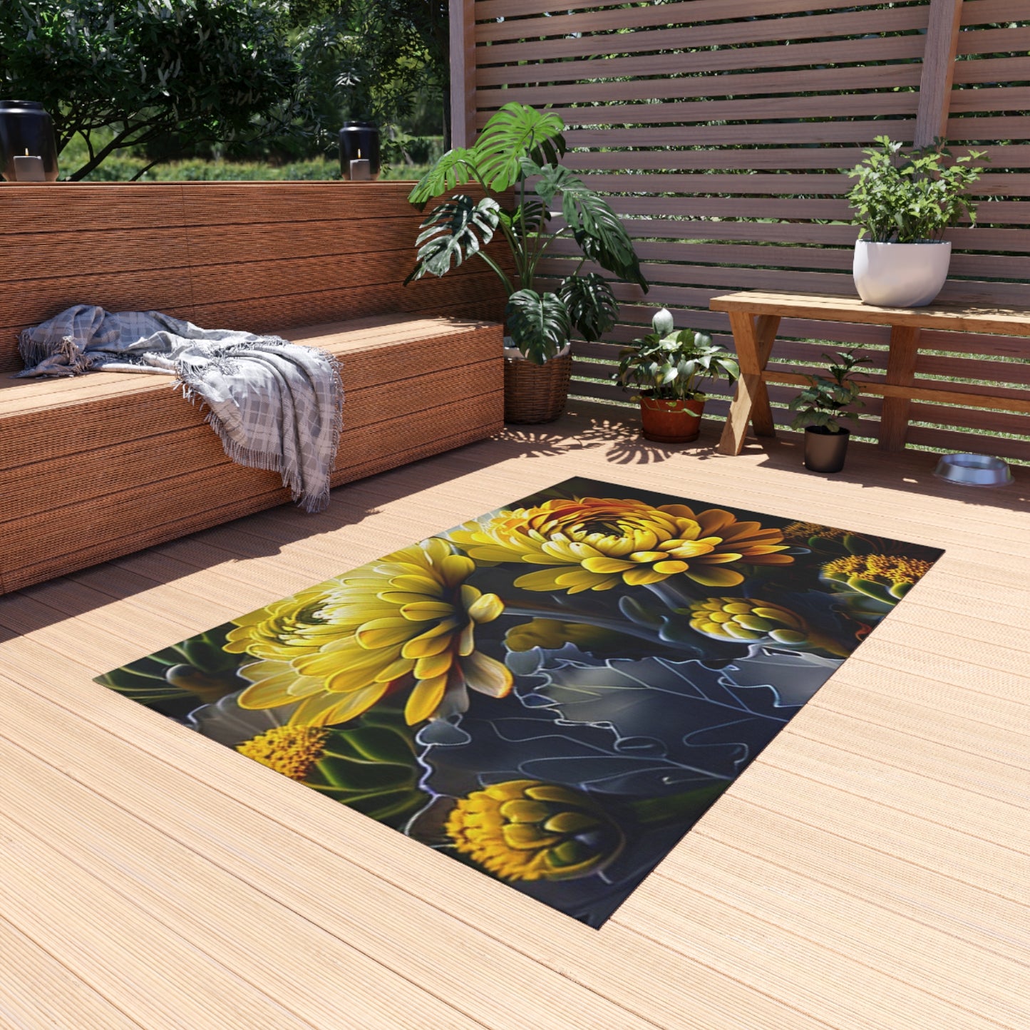 Outdoor Rug  Yellow Hermosas Flores Amarillas 1