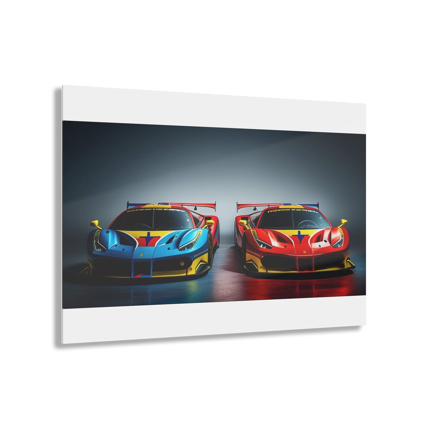 Acrylic Prints Ferrari Red Blue 2