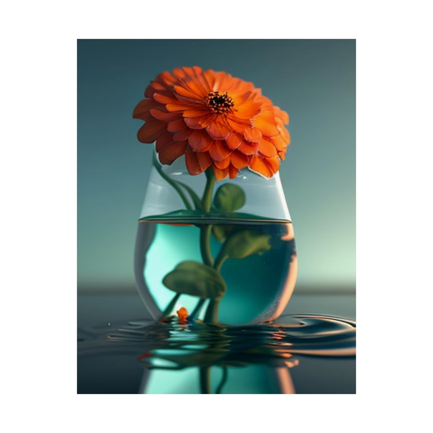 Premium Matte Vertical Posters Orange Zinnia 1