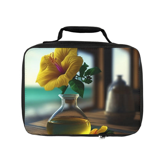 Lunch Bag Yellow Hibiscus Wood 1