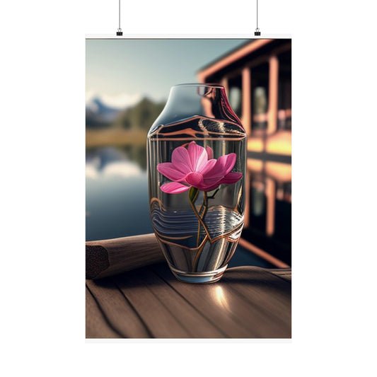 Premium Matte Vertical Posters Magnolia in a Glass vase 3