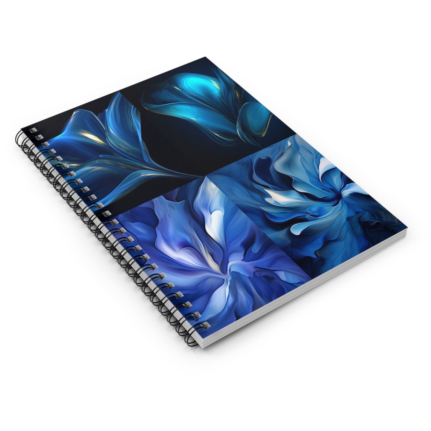 Spiral Notebook - Ruled Line Abstract Blue Tulip 5