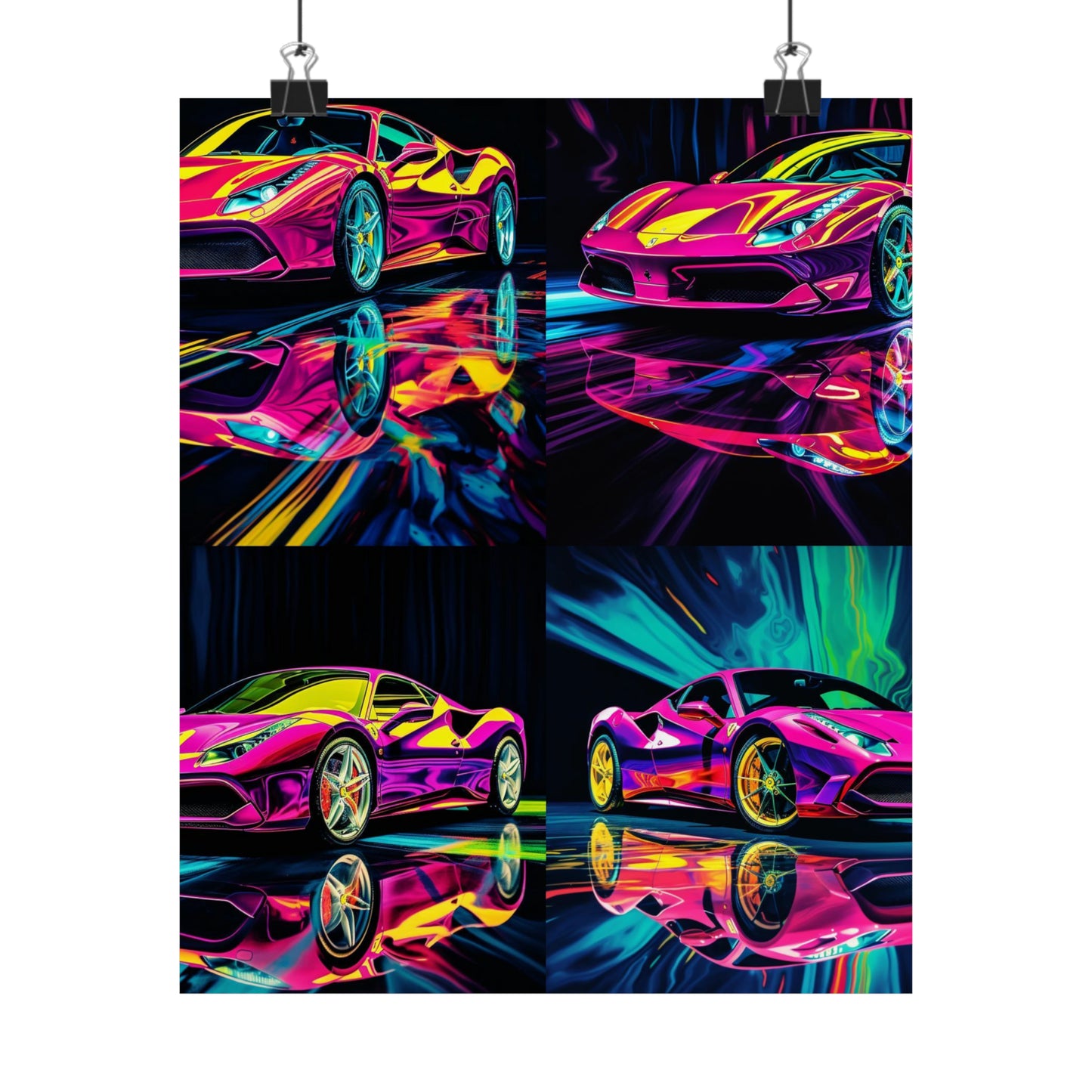 Premium Matte Vertical Posters Pink Ferrari Macro 5