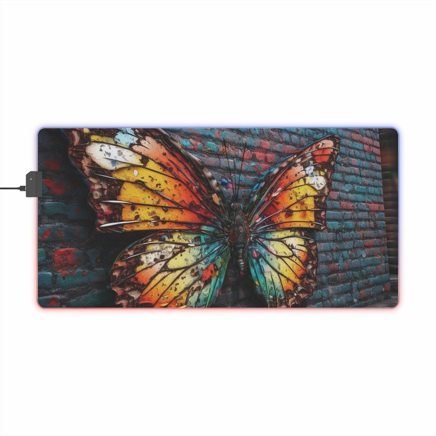 LED Gaming Mouse Pad Liquid Street Butterfly 2