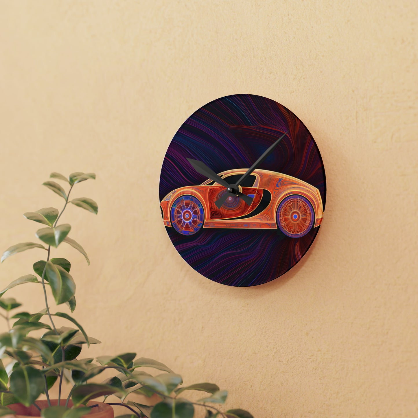 Acrylic Wall Clock Bugatti Abstract Concept 2