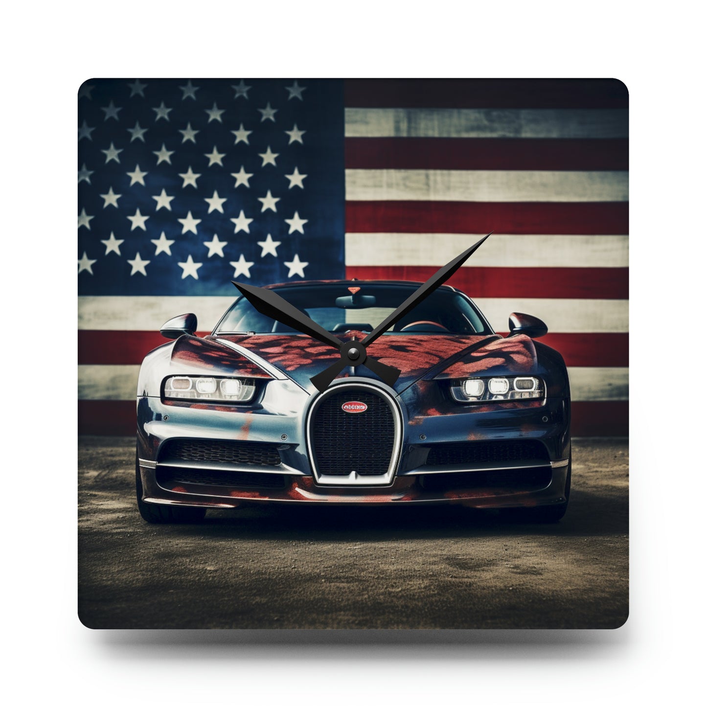 Acrylic Wall Clock Bugatti Flag 3