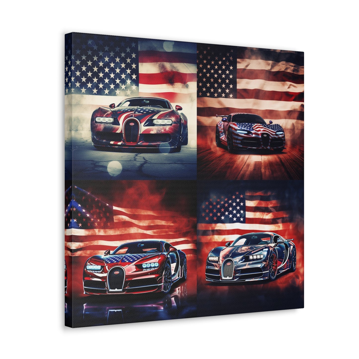 Canvas Gallery Wraps Abstract American Flag Background Bugatti 5