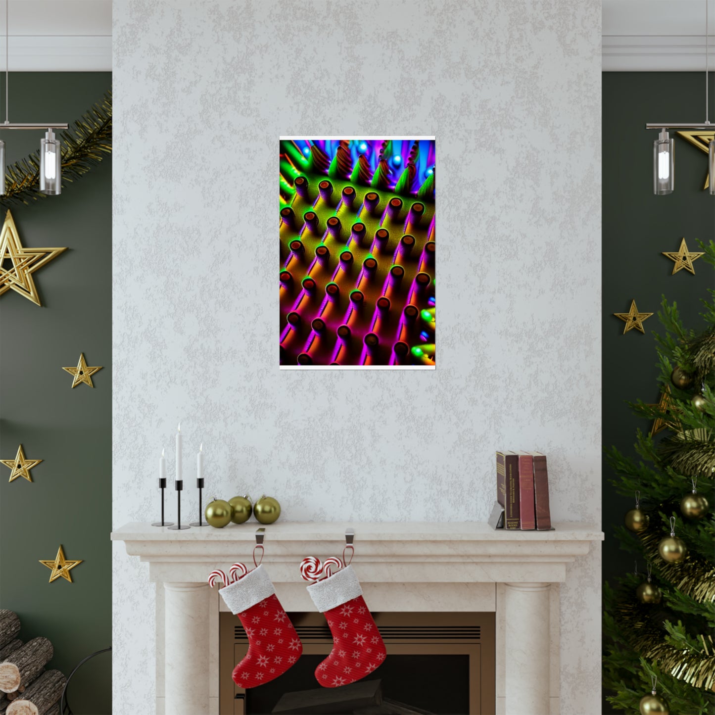 posters Macro Cactus neon square 1