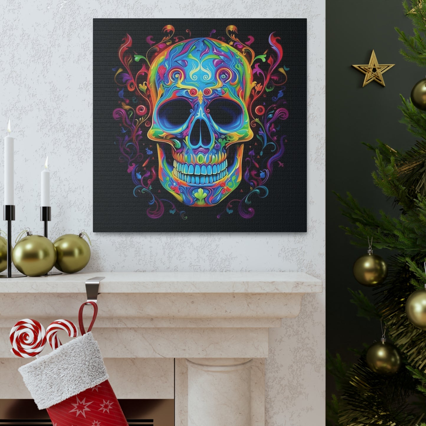 Canvas Gallery Wraps Macro Skull Color 4