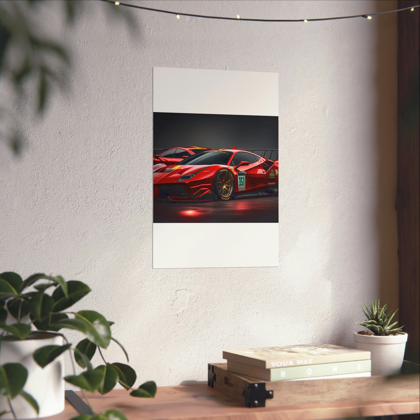 Premium Matte Vertical Posters Ferrari Red 2