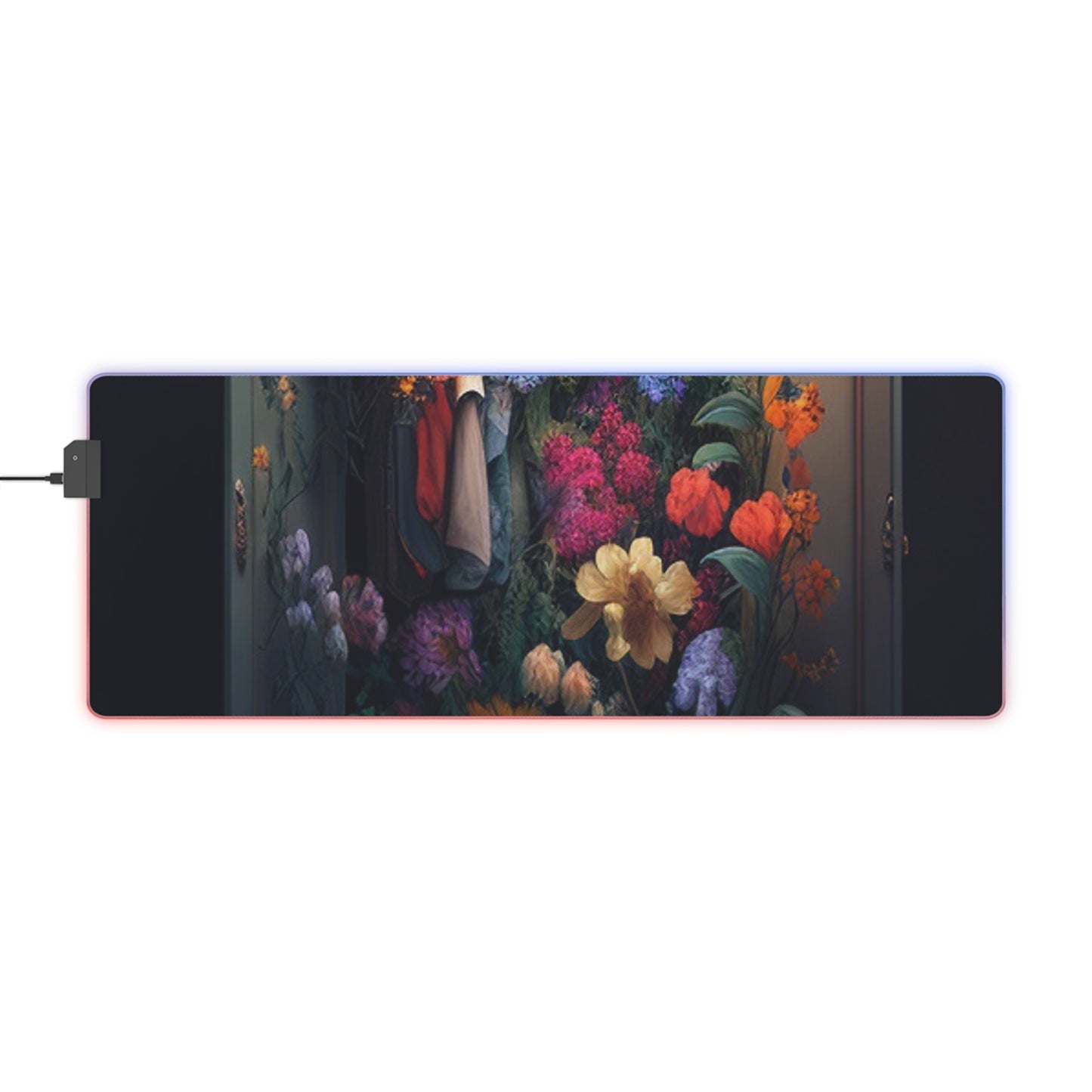 LED Gaming Mouse Pad A Wardrobe Surrounded by Flowers 4