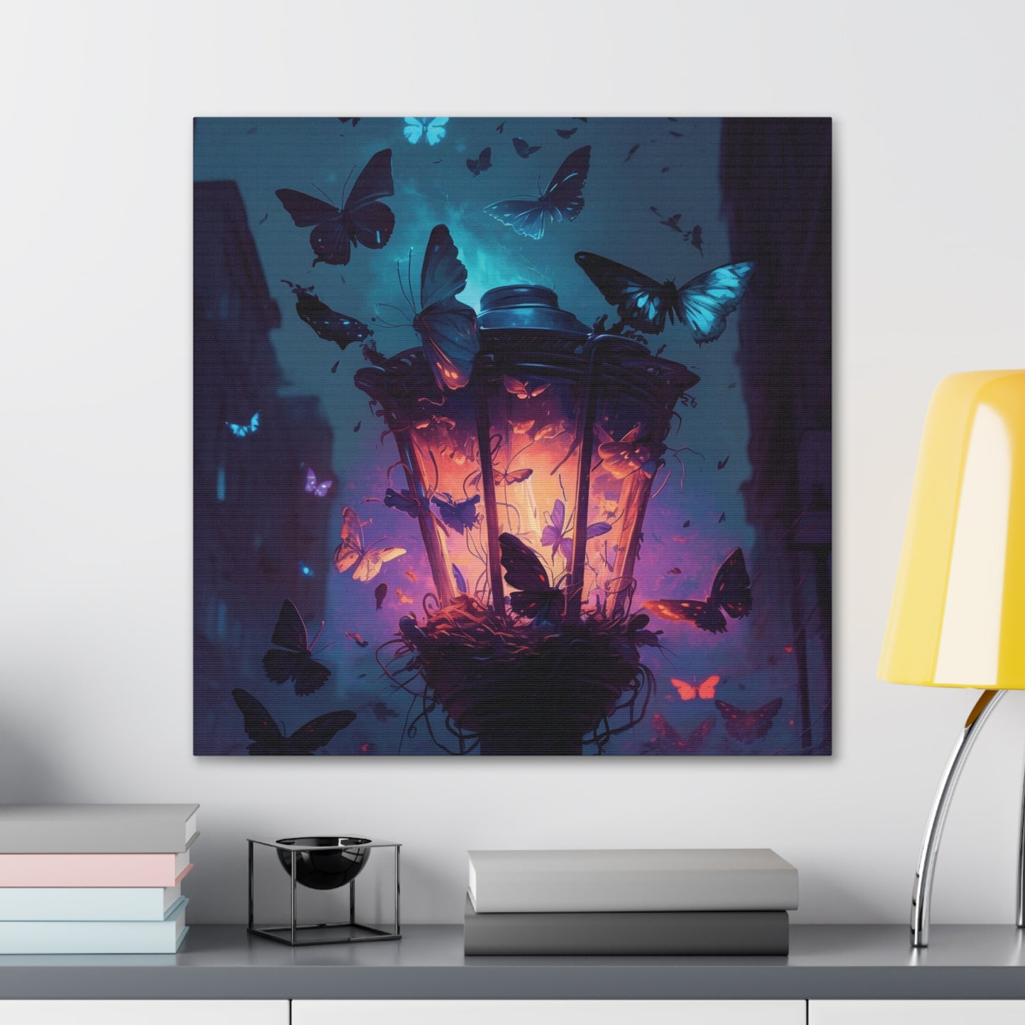 Canvas Gallery Wraps Street Light Butterfly 3