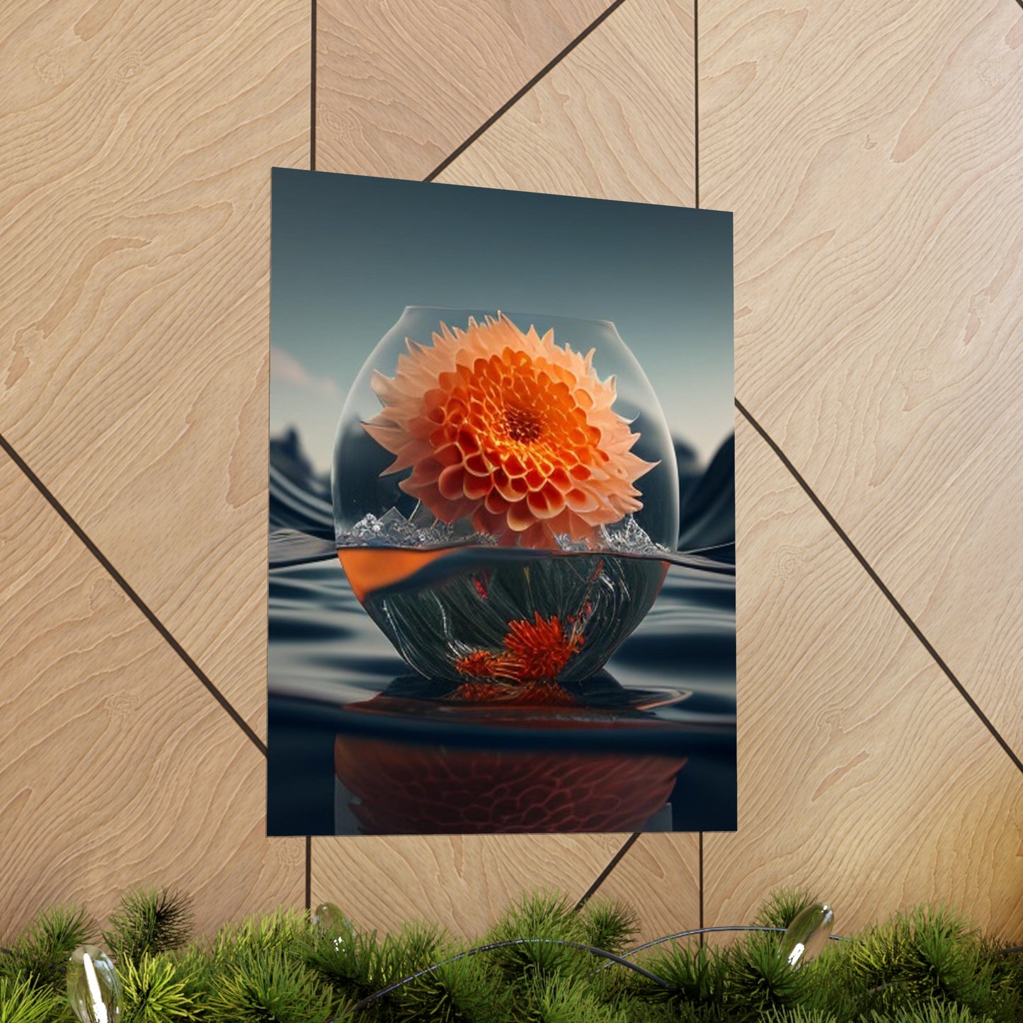 Premium Matte Vertical Posters Dahlia Orange 3