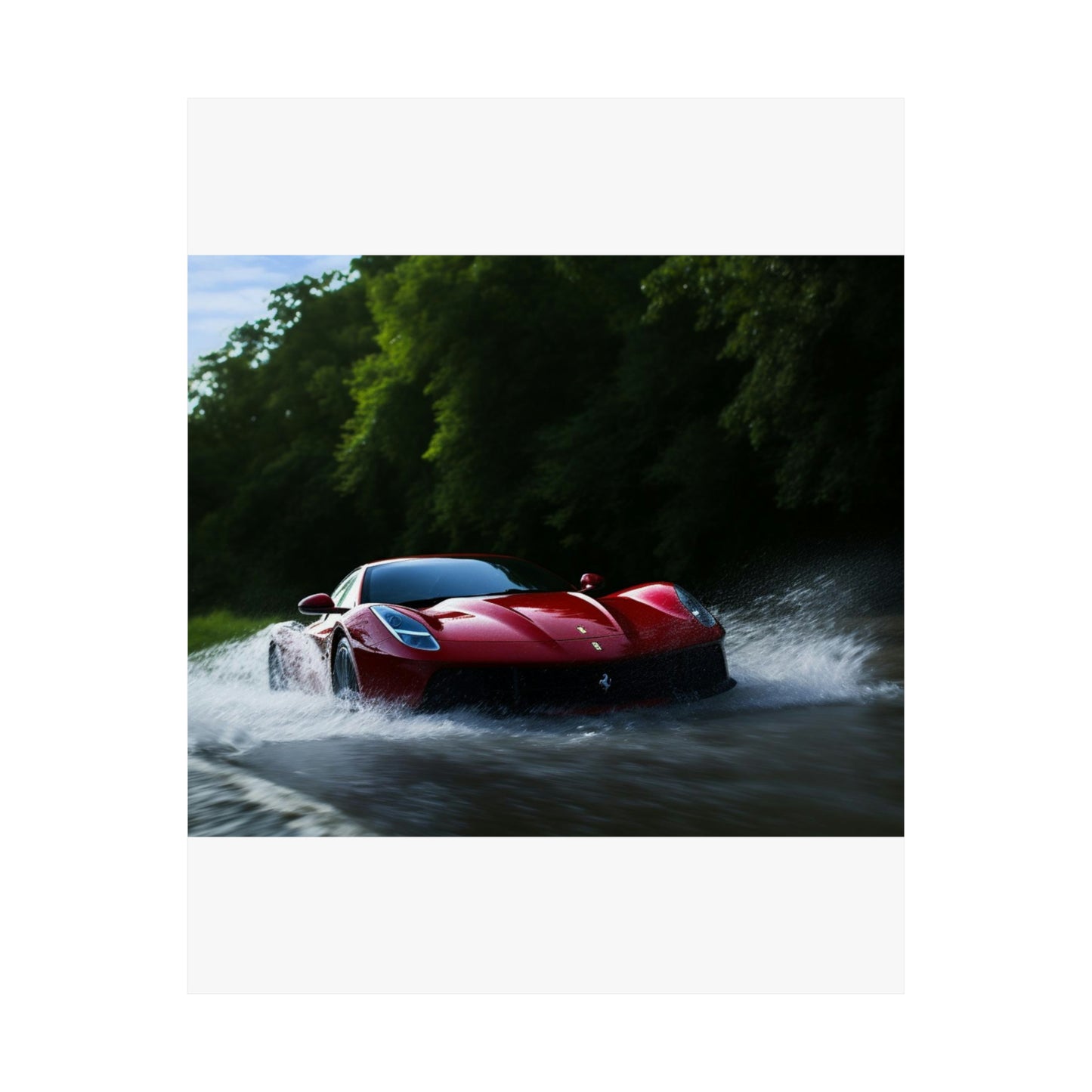 Premium Matte Vertical Posters Water Ferrari Splash 1