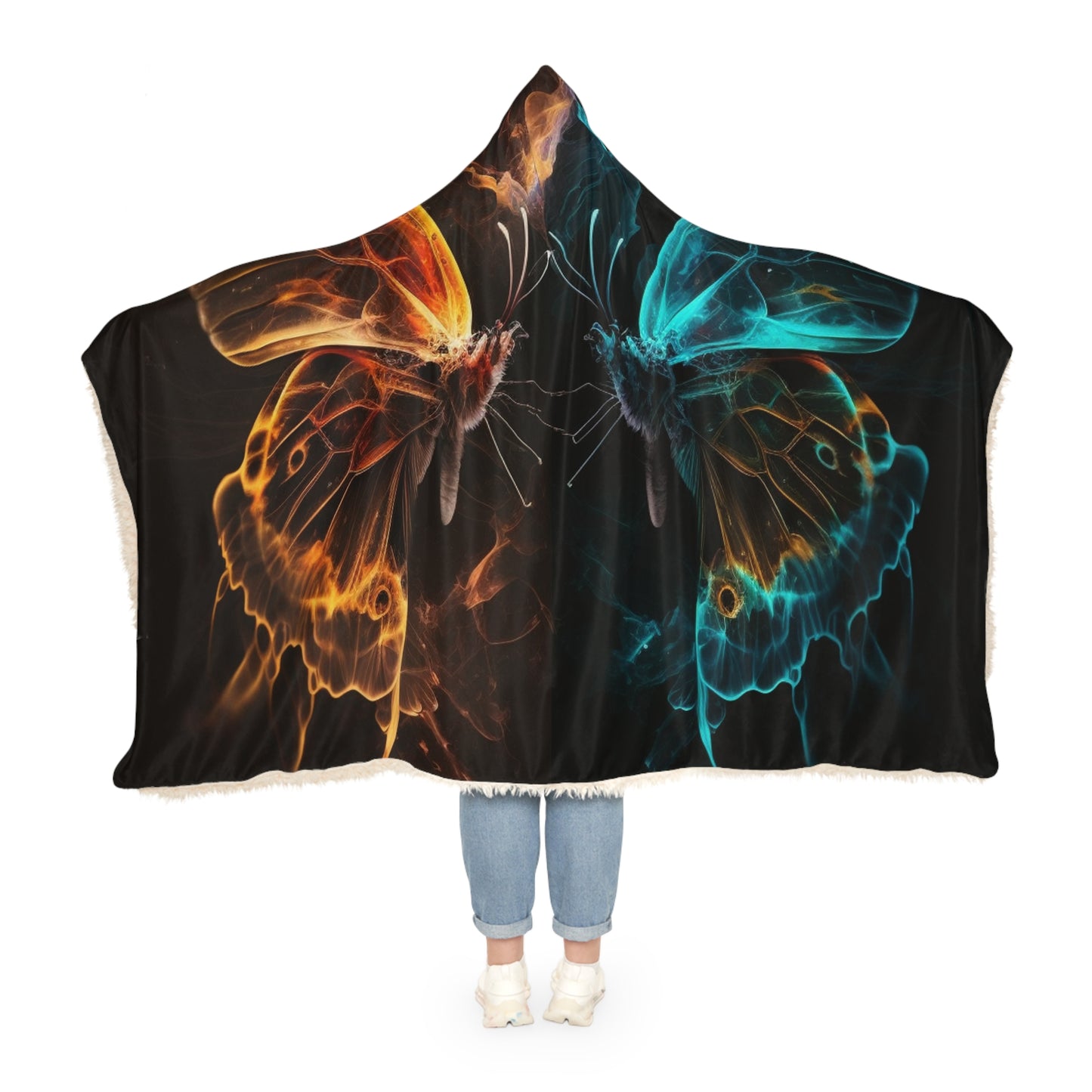 Snuggle Hooded Blanket Kiss Neon Butterfly 6