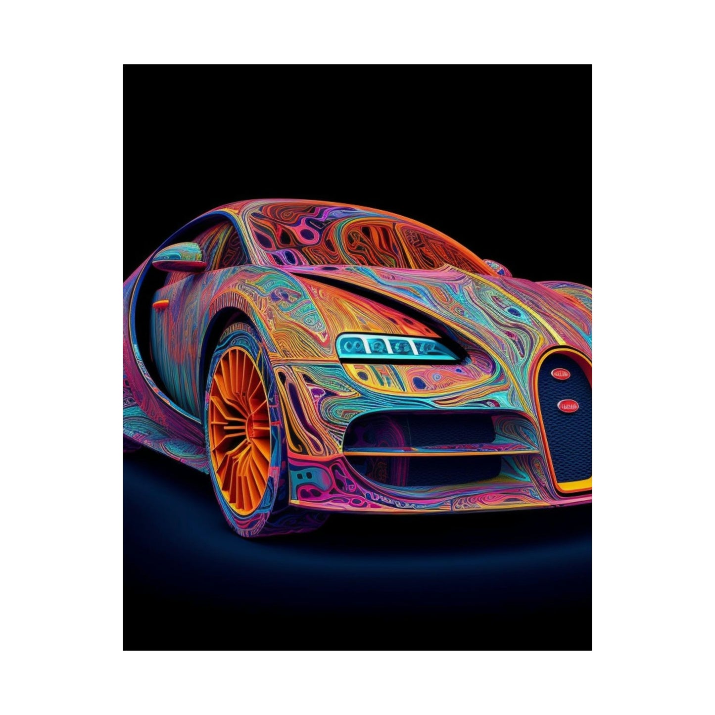 Premium Matte Vertical Posters Bugatti Abstract Concept 1