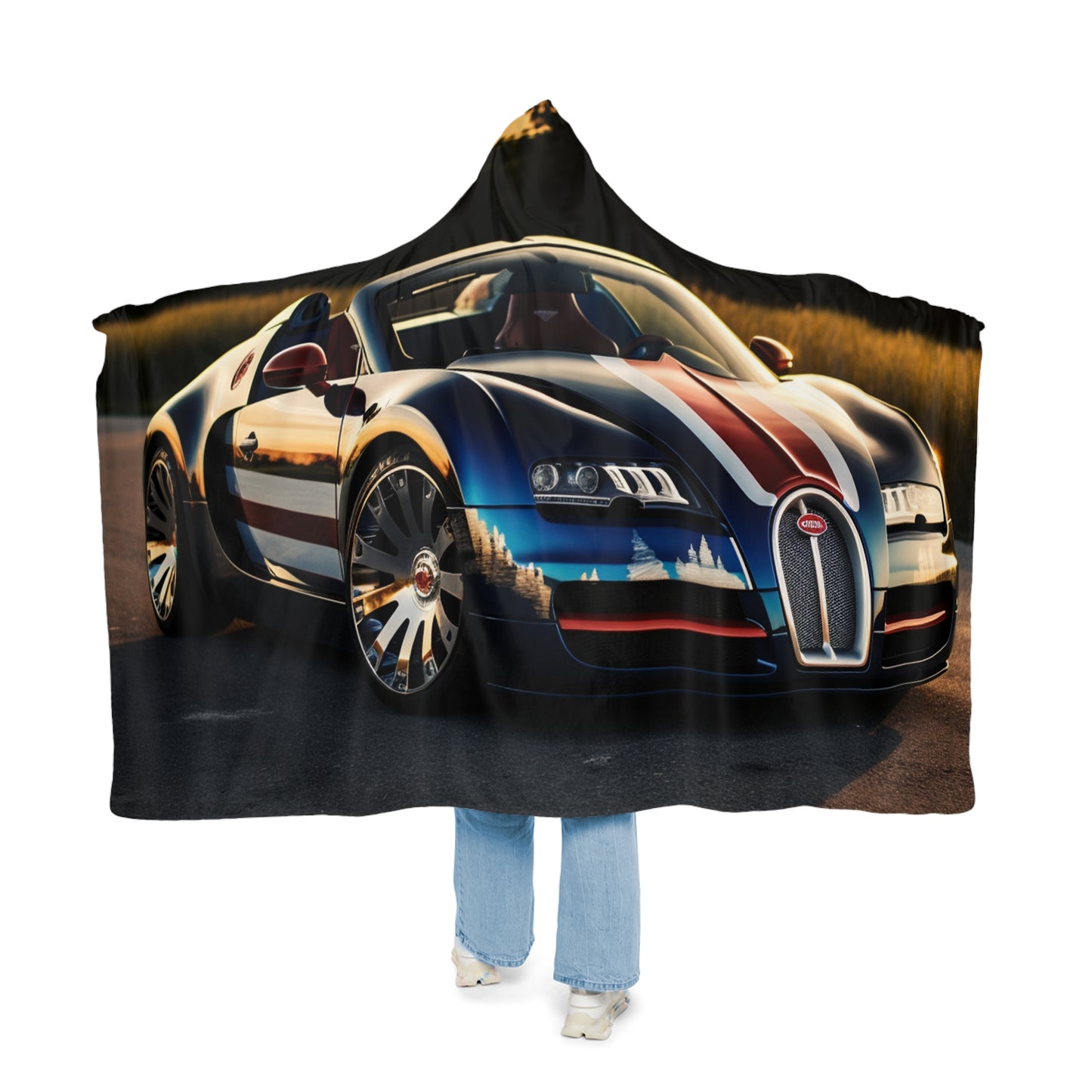 Snuggle Hooded Blanket Bugatti Flag American 3