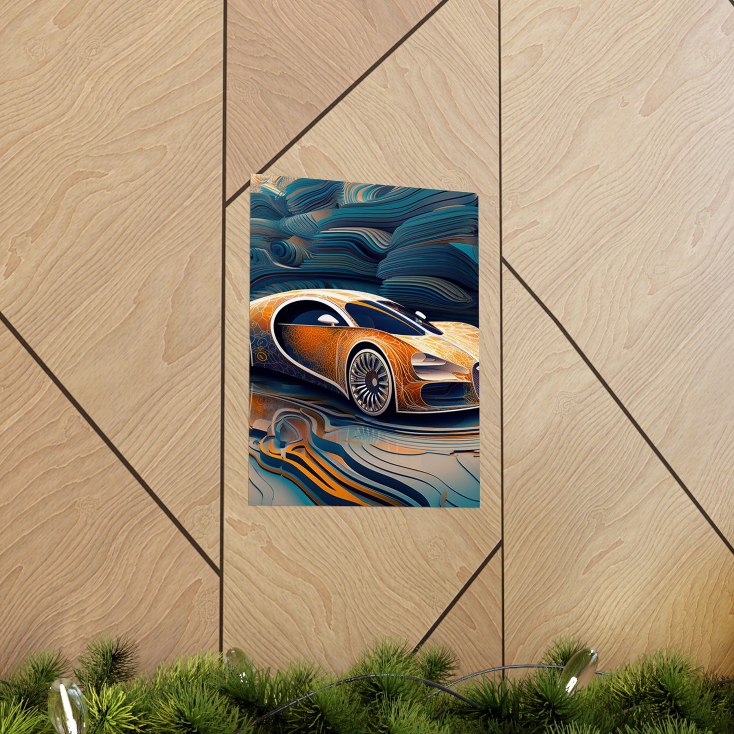 Premium Matte Vertical Posters Bugatti Abstract Flair 1