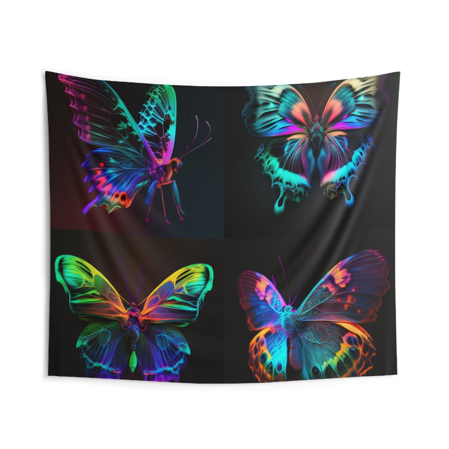 Indoor Wall Tapestries Raw Hyper Color Butterfly 5