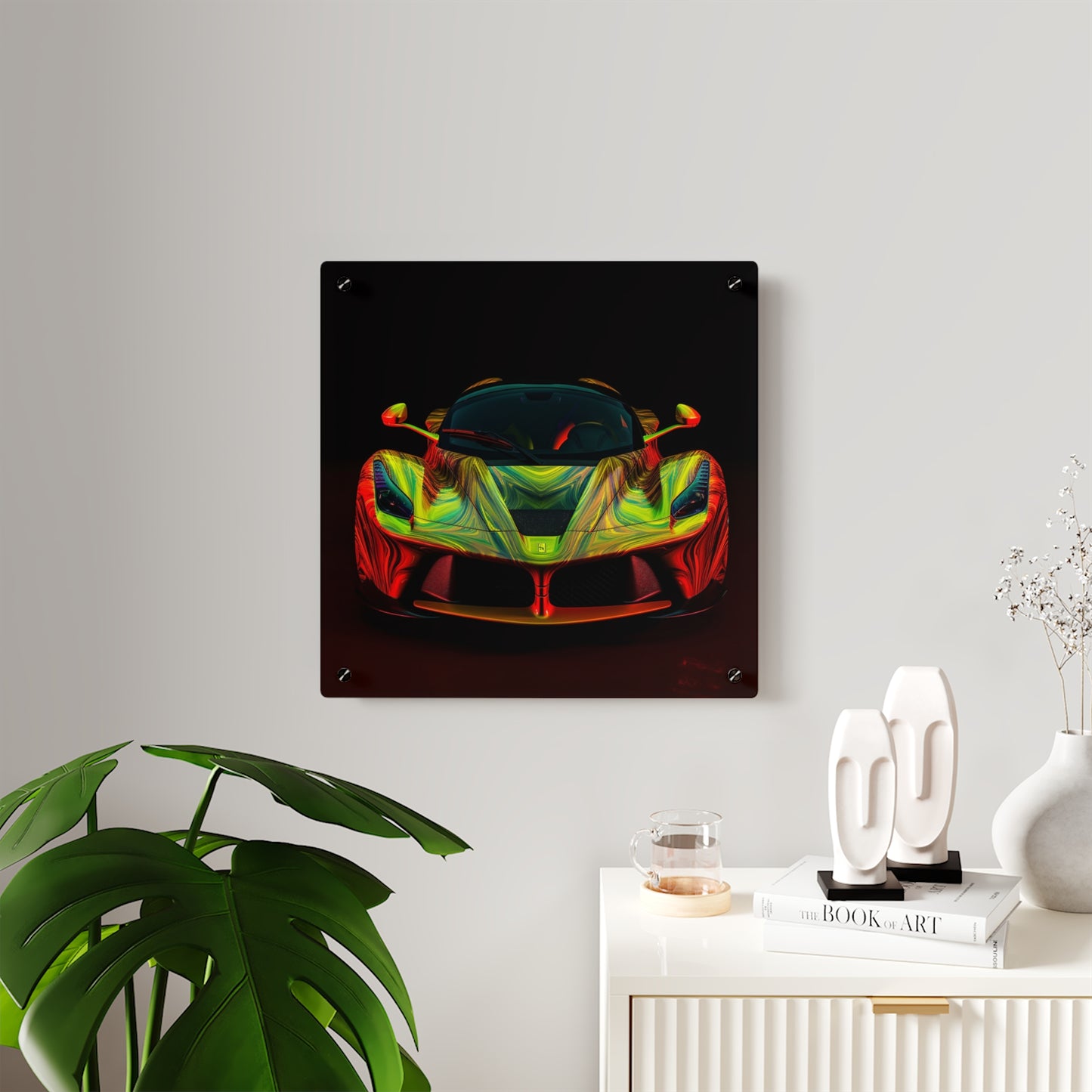 Acrylic Wall Art Panels Ferrari Neon 1