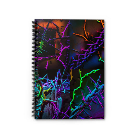 Spiral Notebook - Ruled Line Macro Neon Barbs 5