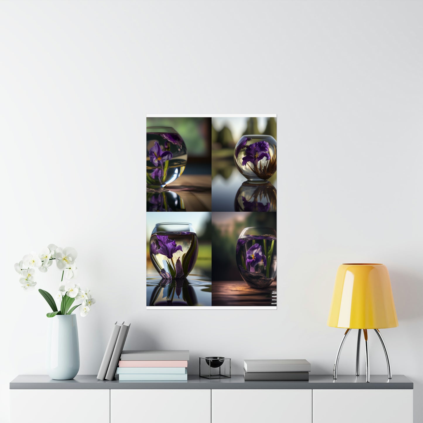 Premium Matte Vertical Posters Purple Iris in a vase 5