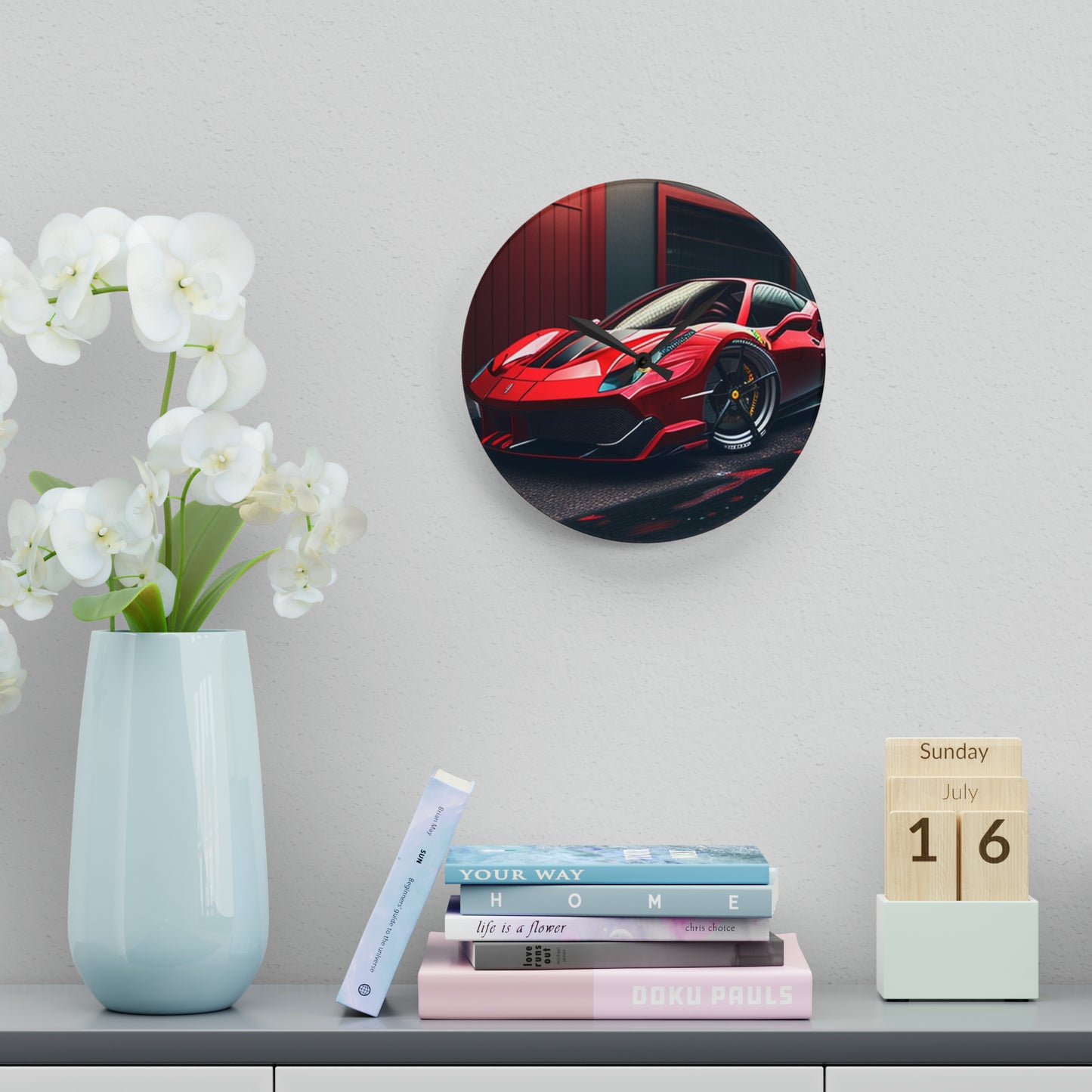 Acrylic Wall Clock Ferrari Hyper 1