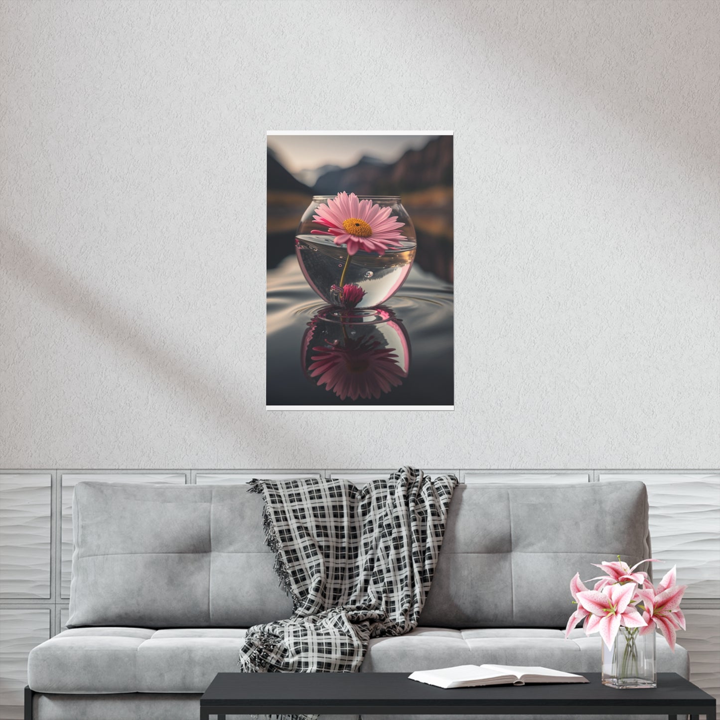 Premium Matte Vertical Posters Daisy in a vase 2