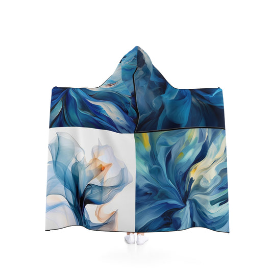 Hooded Blanket Blue Tluip Abstract 5