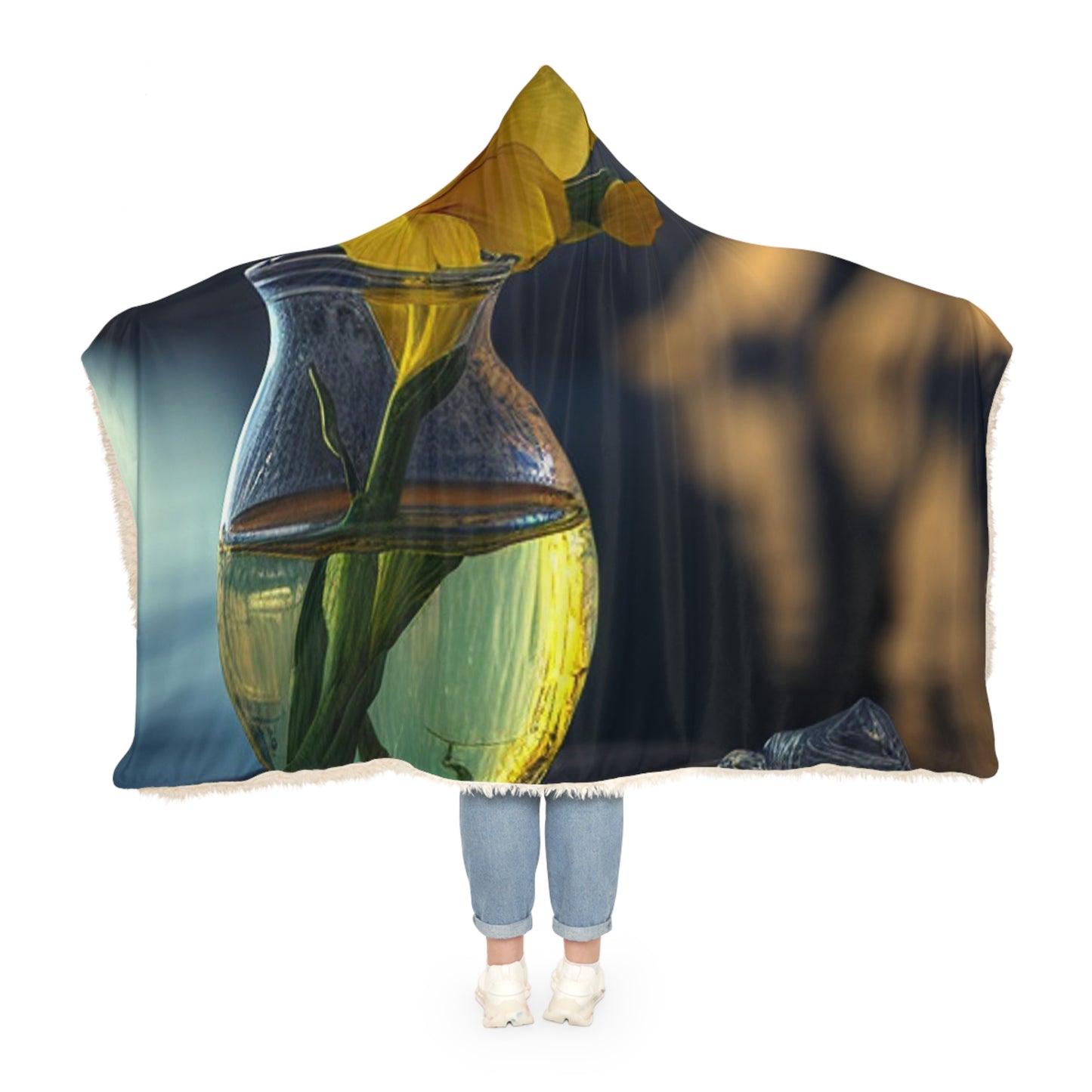 Snuggle Hooded Blanket Yellow Gladiolus glass 3