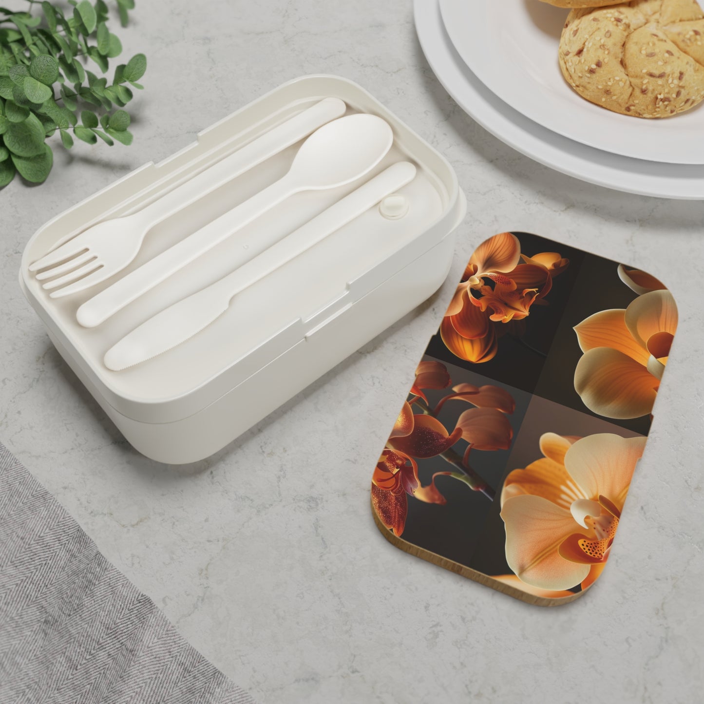 Bento Lunch Box Orange Orchid 5