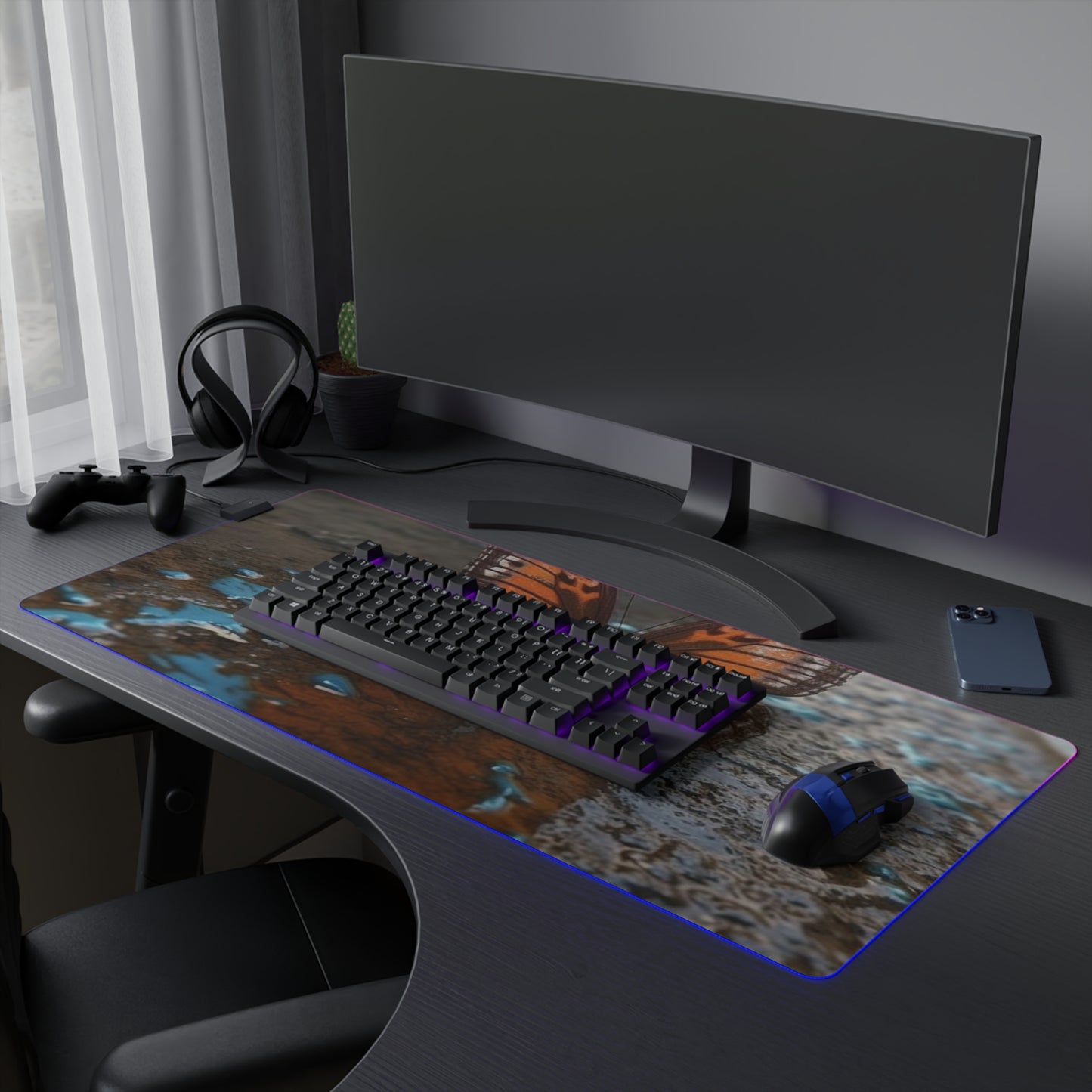 LED Gaming Mouse Pad Water Butterfly Street 2