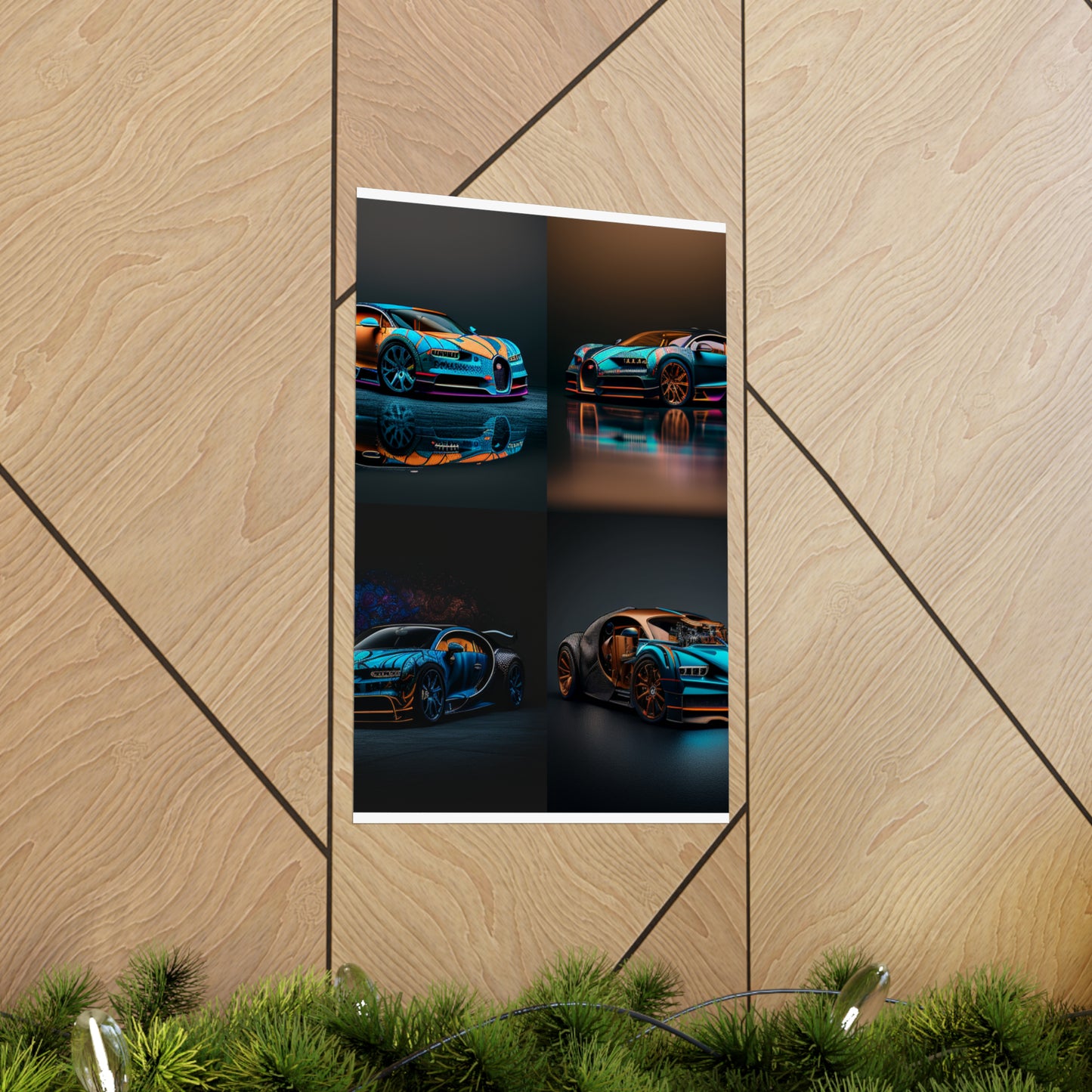 Premium Matte Vertical Posters Bugatti Blue 5